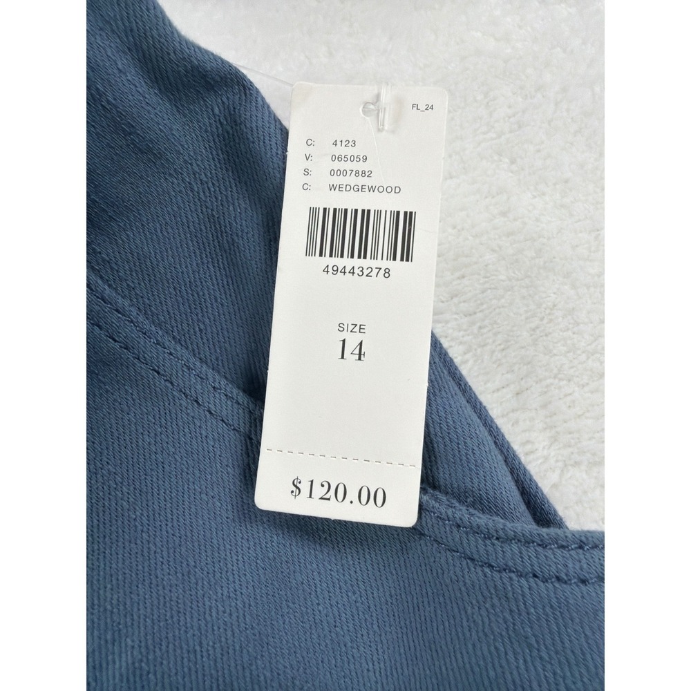 Anthropologie Wedgewood Blue Pants Women 14 Wide Leg Coastal Elegant NWT $120 - Picture 6 of 16